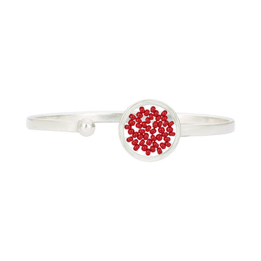Bangle Upsala Plata Círculo Sencillo Rojo